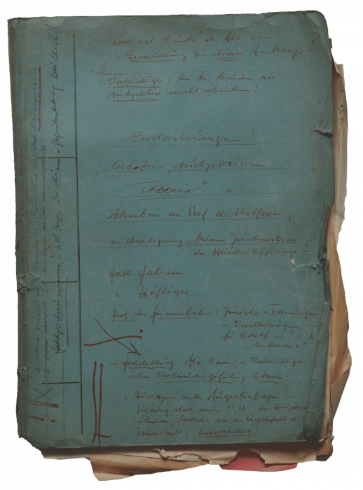 Prozess gegen Anton Streitwieser wegen Mordes im KZ Mauthausen und Außenlagern, Akte der Verteidigung Prozess gegen Anton Streitwieser wegen Mordes im KZ Mauthausen und Außenlagern, Akte der Verteidigung